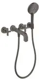 AXOR-HG-AXOR-Citterio-3-Loch-Wannenarmatur-Unterputz-fuer-Wandmontage-mit-Kreuzgriffen-und-Rosetten-Brushed-Black-Chrome-39447340 gallery number 1